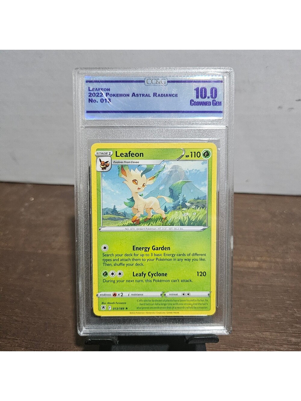 2022 Pokémon Astral Radiance Leafeon #013 Graded 10.0 Crowned Gem CC&G